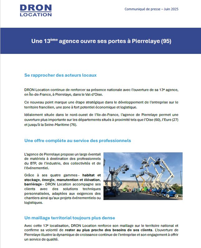 ouverture agence Dron Pierrelay